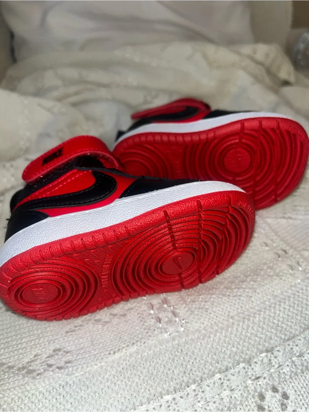 Nike Red and Black High-Top Sneakers size kids 3C